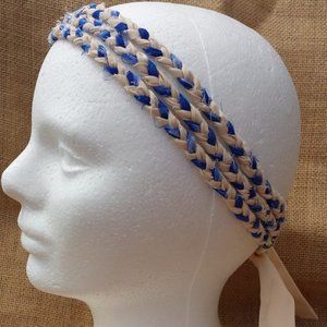 3 Cords Indigo Blue Fabric Braided Headband